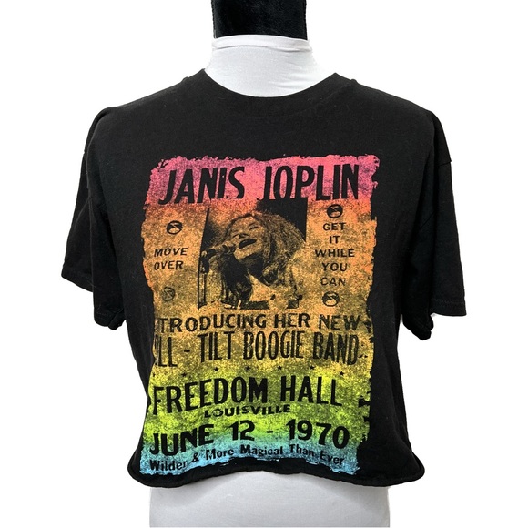 Janis Joplin Tops Janis Joplin Festival Cropped Band Tshirt M